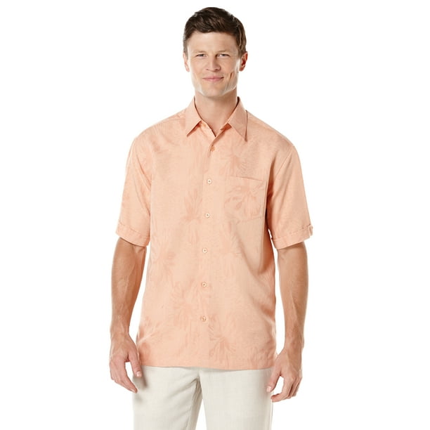 Cubavera Short Sleeve Tropical Floral Woven Sport Shirt